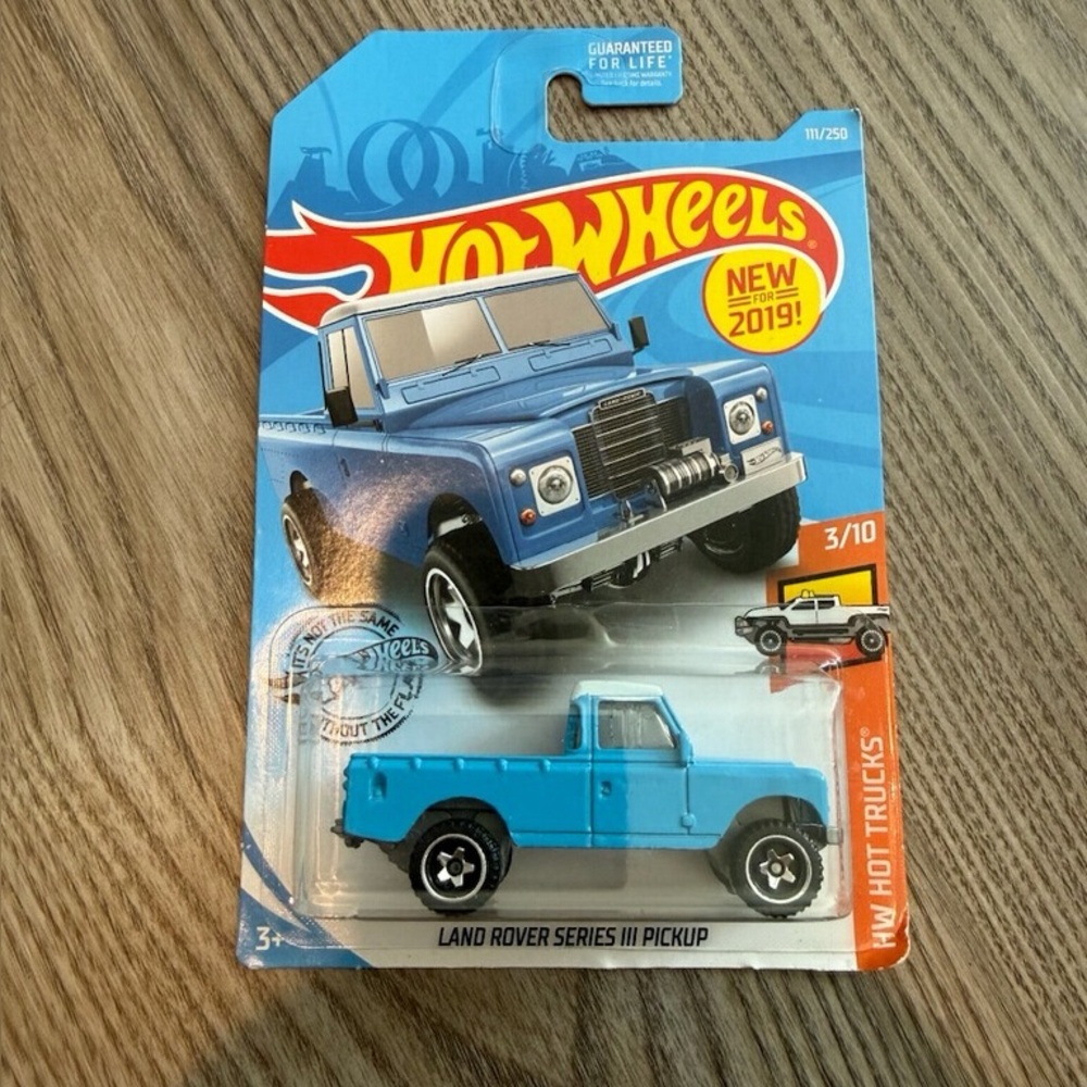 Hot Wheels Blue Land Rover Series III Pickup 2019 3/10 Hot Trucks